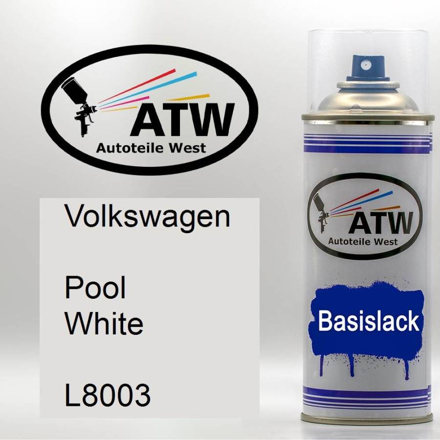 Volkswagen, Pool White, L8003: 400ml Sprühdose, von ATW Autoteile West.